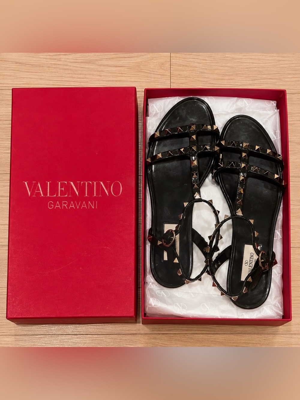 Valentino Garavani Rockstud PVC Jelly Caged Flat Sandals
